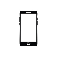 Black smartphone with white screen and home button mobile phone technology