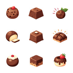 set of chocolate sweets