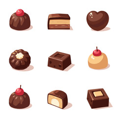 set of chocolate icons