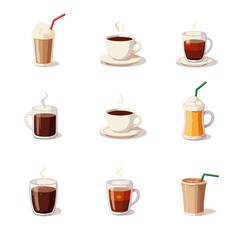Obraz premium set of cups of coffee