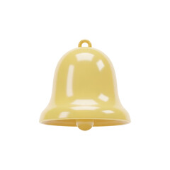 Golden Notification Bell Icon with Smooth Reflection and Detailed Design