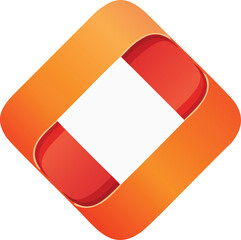 Orange and red abstract shape with white center gradient