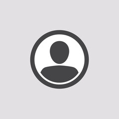 Person icon silhouette inside circle user profile avatar
