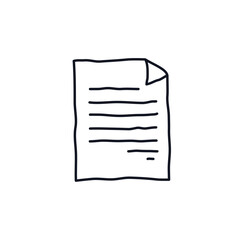 Document doodle icon sign logo Hand drawn ink sketch checklist petition Funny design Cartoon child style Decorative paper game element. Print for clothes greeting invitation card flyer poster banner