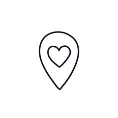 Map pointer doodle logo icon sign Heart emblem Symbol of love Map pins navigation location Hand drawn ink sketch Fashion print for clothes greeting invitation card flyer banner poster cover book ad
