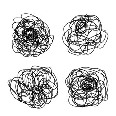 Tangled scribble flower logo icon sign Hand drawn ink sketch Decorative scrapbooking element Doodle abstract design Fashion print for clothes greeting invitation card flyer banner poster cover book ad