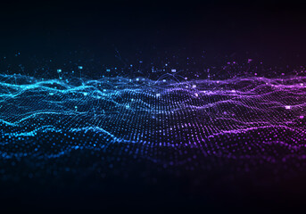 Digital Waveform: A stunning visual of a digital waveform with vibrant blue and purple hues that captures the essence of data in motion.