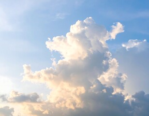 Fototapeta premium Fluffy clouds against a pale blue sky