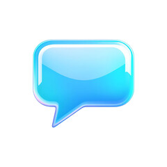 Naklejka premium A light blue speech bubble icon isolated on transparent background for messaging