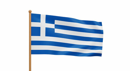 flag of greece isolated on white