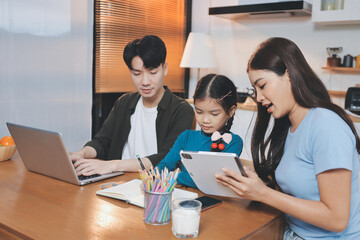 Family spends their free time together