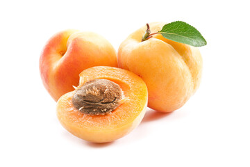 Apricots isolated on white background