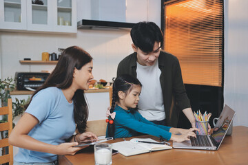 Family spends their free time together