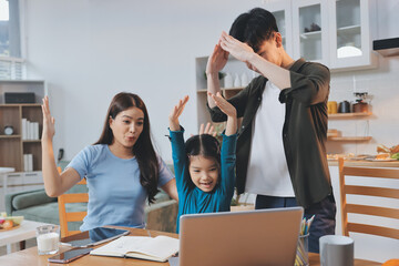 Family spends their free time together