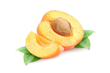 Apricots isolated on white background