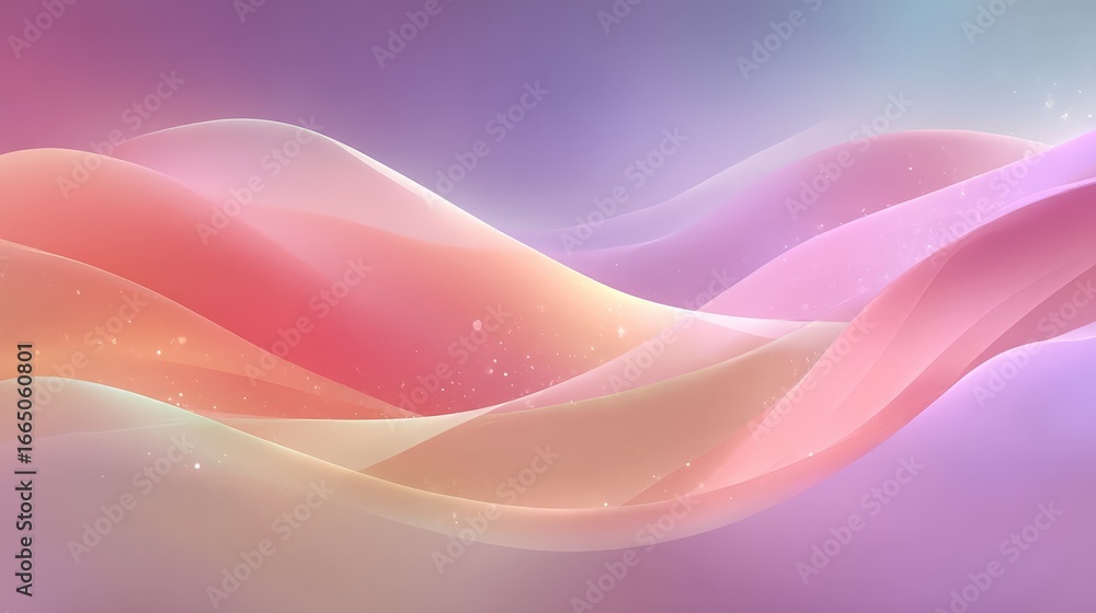 Poster vibrant pastel waves with shimmering light and soft gradients, creating an ethereal and dreamy visua