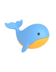 Obraz premium Cute cartoon whale illustration