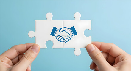 Strategic Partnership Dealmaking Puzzle Pieces Business Collaboration Agreement