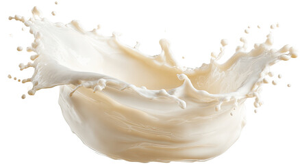 Naklejka premium Creamy milk splash in mid-air