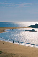 kite surfing on the beach