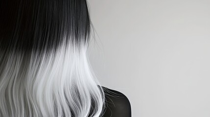 Fototapeta premium Abstract black and white hair-like gradient fade with flowing strands