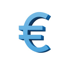 Obraz premium 3D rendered light-blue euro symbol on a black background