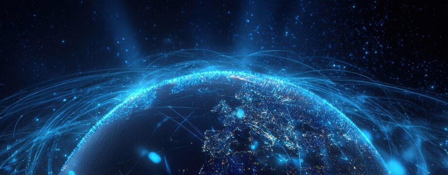 The Earth Illuminated by Global Network Connections and Digital Light Trails