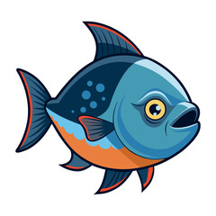 Piranha fish and bawal fish for premium vector