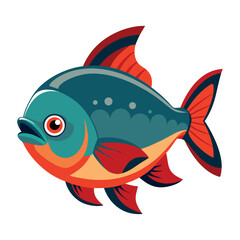 Piranha fish and bawal fish for premium vector