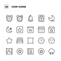 Sleep and Relaxation Icon Set icons symbols