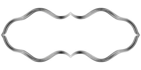 Elegant, stylized, silver-toned border with wavy lines