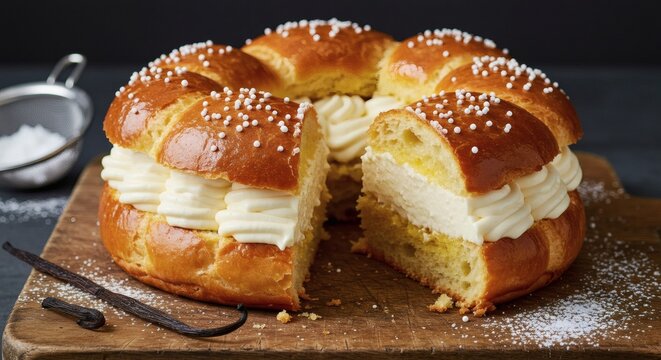 Tarte Tropezienne French brioche cream cake