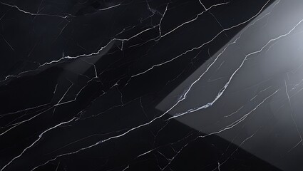 Deep onyx black marble with faint white lines, highly polished glossy finish.