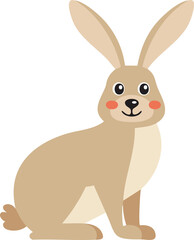 Cute vector illustration of  bunny isolated on white