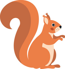 Cute funny squirrel icon in cartoon childish style