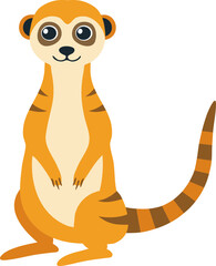 meerkat, animal, mammal, cartoon, character, funny, brown, zoo, baby, mascot, smile, fun, cute, icon, funny
