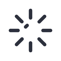 Loading Circle Icon Progress Indicator with Radial Dashes and Central Dot Detail