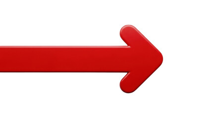 Red arrow pointing right isolated on transparent background transparent background