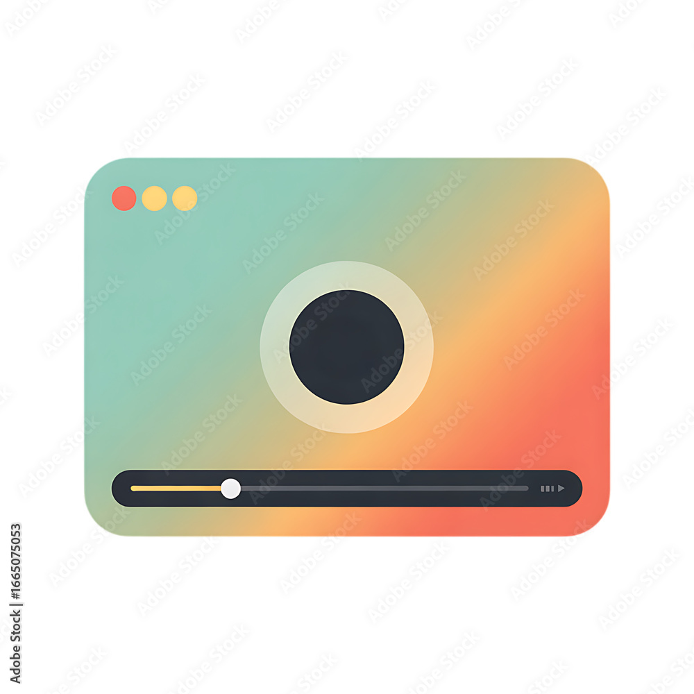 Poster simple video player interface design.