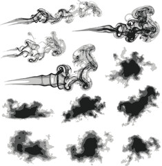 Set of grunge banners and floral vector elements with vintage textures and artistic designs