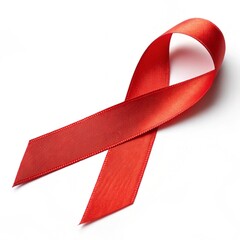 red ribbon on white background