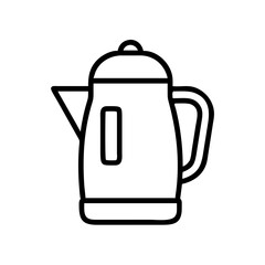 Obraz premium Electric kettle in minimalist outline style on white background 