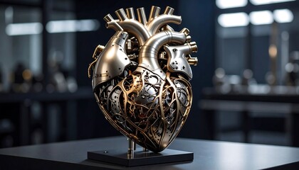 detail of a metal heart