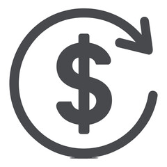 Obraz premium Dollar Sign with Circular Arrow Concept Representing Financial Cycle Return on Investment and Business Growth