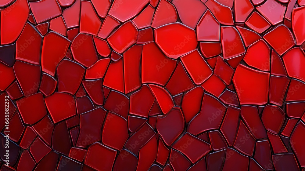 Aufkleber an abstract background showing a pattern of red geometric triangles