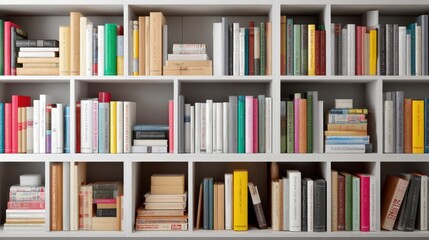 Bookshelf filled with various books