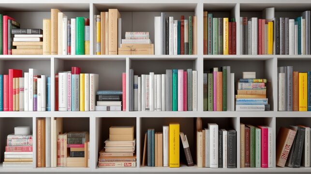 Bookshelf filled with various books