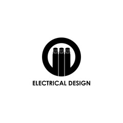 Vector graphic logo design illustration, initial letter combination W cable, electrical, electricity