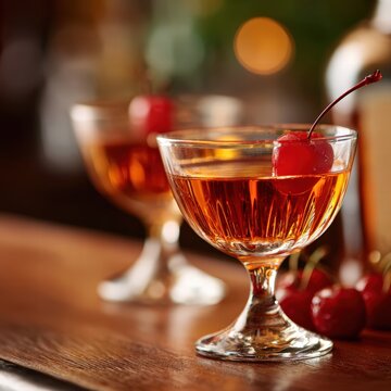 whiskey cocktail made with whiskey, sweet vermouth, and bitters