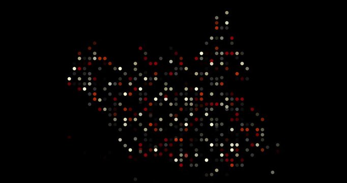 Digital Colored Dots Zooming to Form South Sudan Silhouette Effect